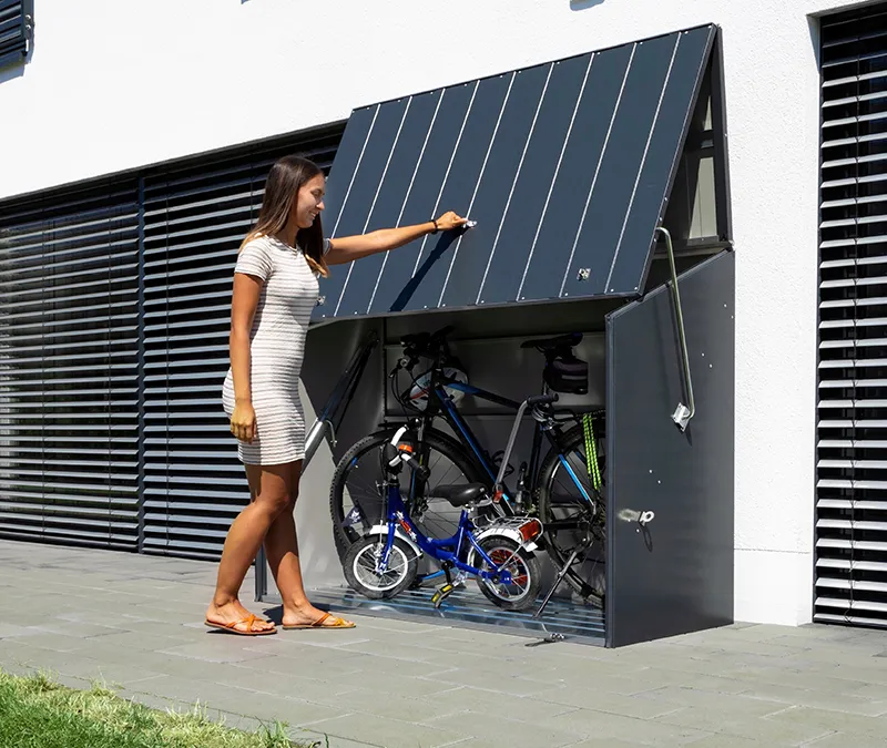 slimline bike storage shed