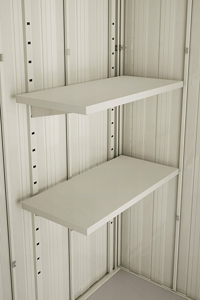 Every Urban Shed is supplied with 2 heavy duty internal shelves that can take 60kg in weight.